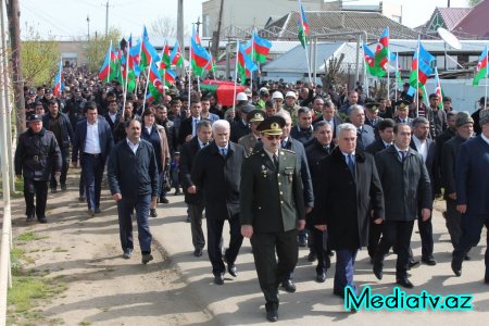 Biləsuvarda daha bir şəhid dəfn edildi - FOTOLAR