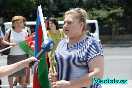 Nəsimi rayon gəncləri Türkiyədə baş verən terrora öz etirazlarını bildirdilər - FOTOLAR