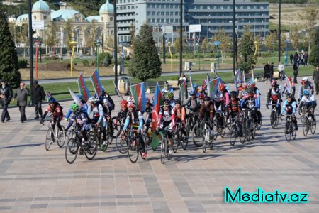 Nəsimi rayonunda Bayraq gününə həsr edilmiş yürüş keçirilib - FOTOLAR