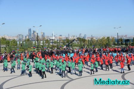 Nəsimi rayonunda Bayraq gününə həsr edilmiş yürüş keçirilib - FOTOLAR