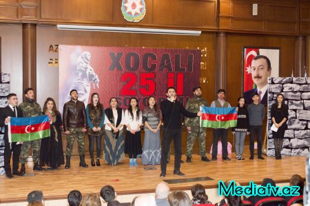 Nərimanovda Xocalı soyqırımının 25-ci ildönümünə həsr olunmuş anım tədbiri keçirilib - FOTOLAR