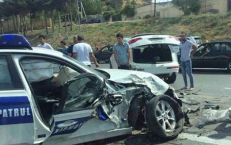 Bakıda yol polisi qəza törətdi